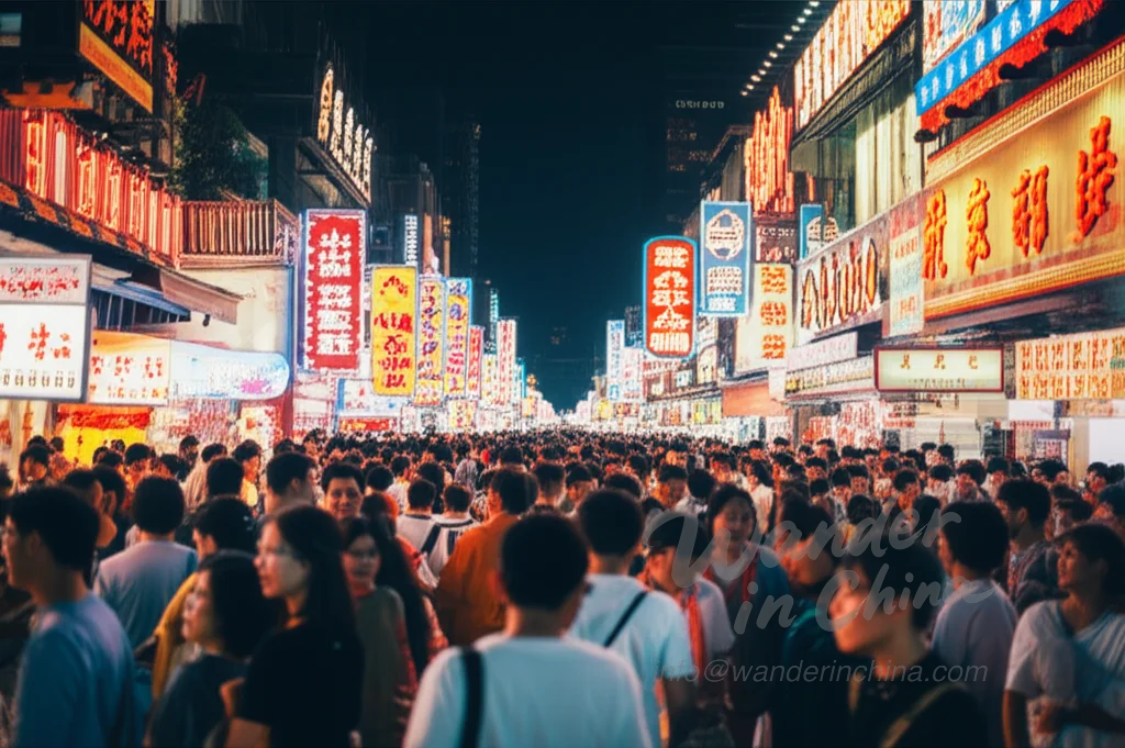 Changsha Food Street Nachtleben.