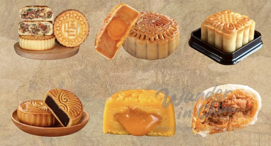 不同地区的月饼品种。
