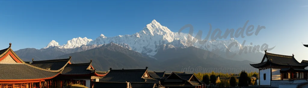Jade Dragon Snow Mountain mit Blick auf Lijiang.