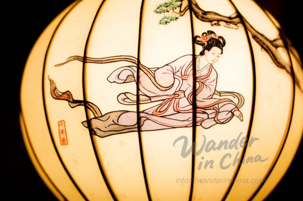 Traditional hand-painted Mid-Autumn Festival lantern.