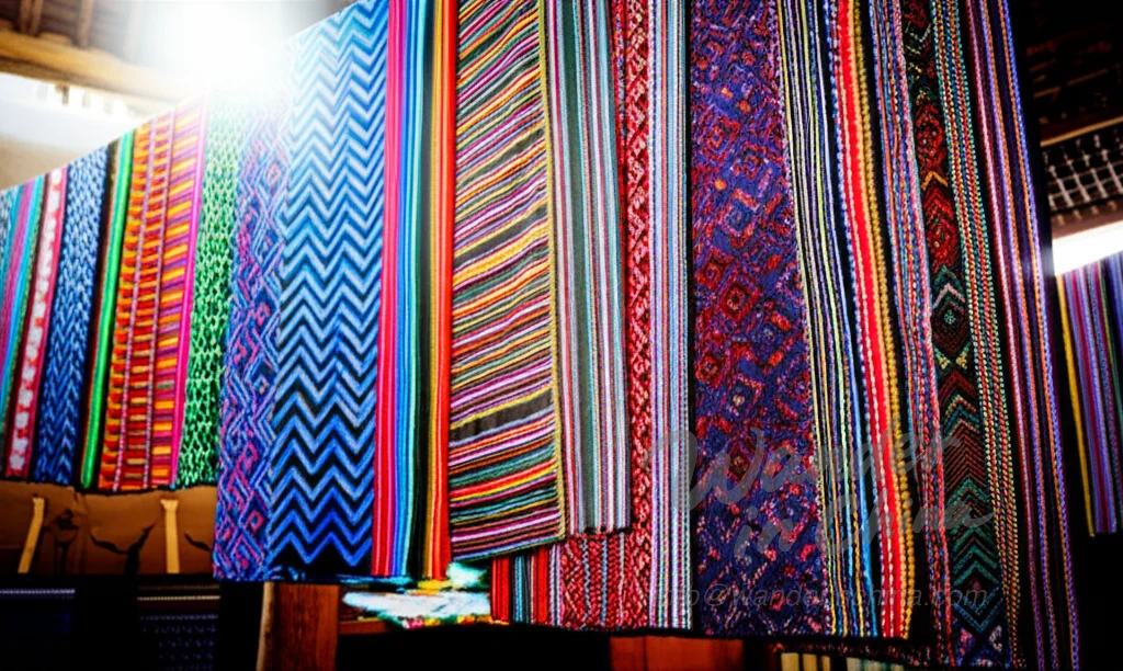Variety of Miao tie-dye fabrics.