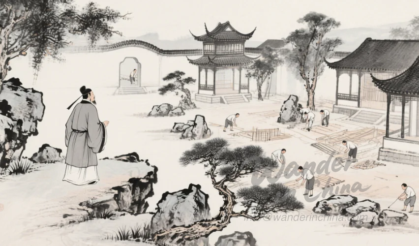 明代の豫園建設を監督する潘允端